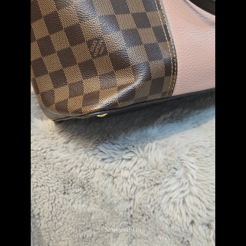 Louis Vuitton  LV Jersey 粉色拼棋盤格 肩背包 斜背包 手提包 托特包 媽媽包-26