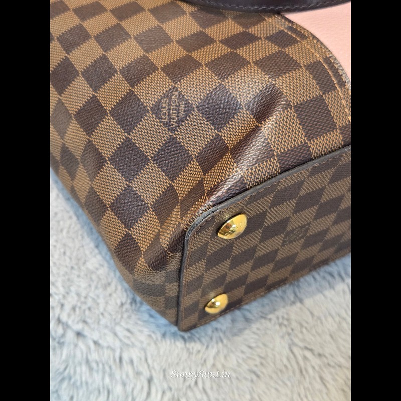 Louis Vuitton  LV Jersey 粉色拼棋盤格 肩背包 斜背包 手提包 托特包 媽媽包-29