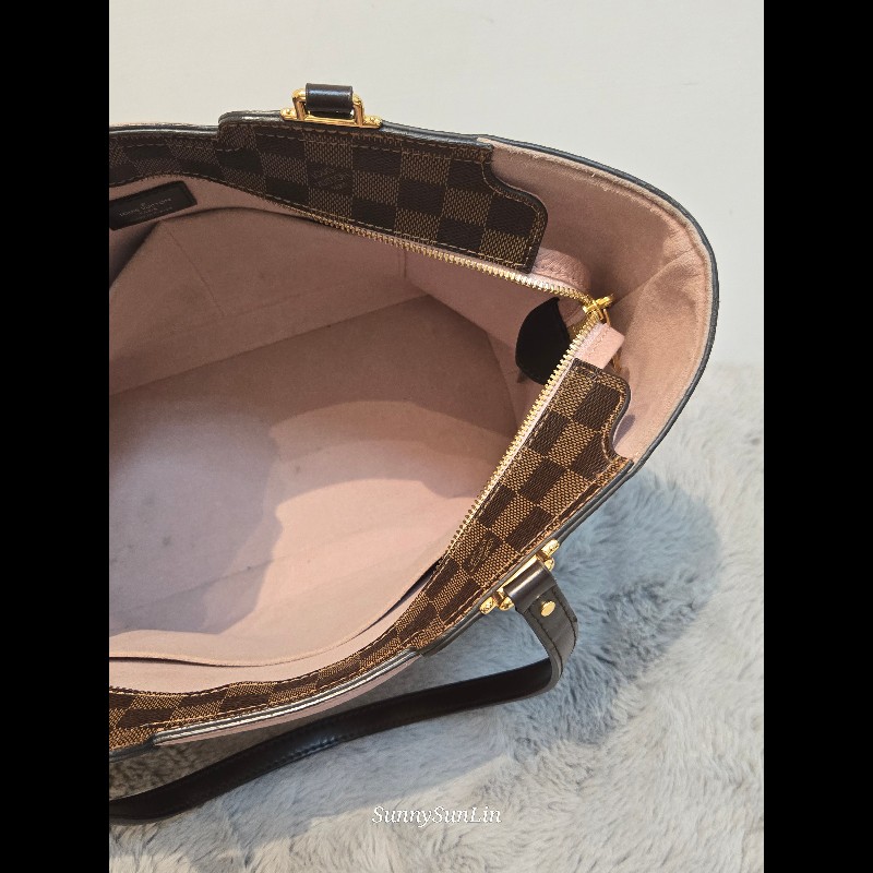 Louis Vuitton  LV Jersey 粉色拼棋盤格 肩背包 斜背包 手提包 托特包 媽媽包-32