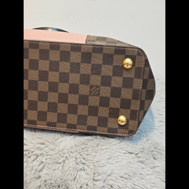 Louis Vuitton  LV Jersey 粉色拼棋盤格 肩背包 斜背包 手提包 托特包 媽媽包-36