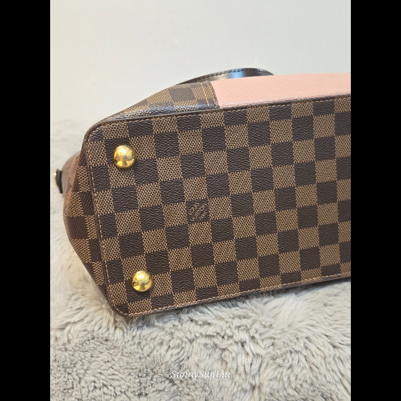 Louis Vuitton  LV Jersey 粉色拼棋盤格 肩背包 斜背包 手提包 托特包 媽媽包-37