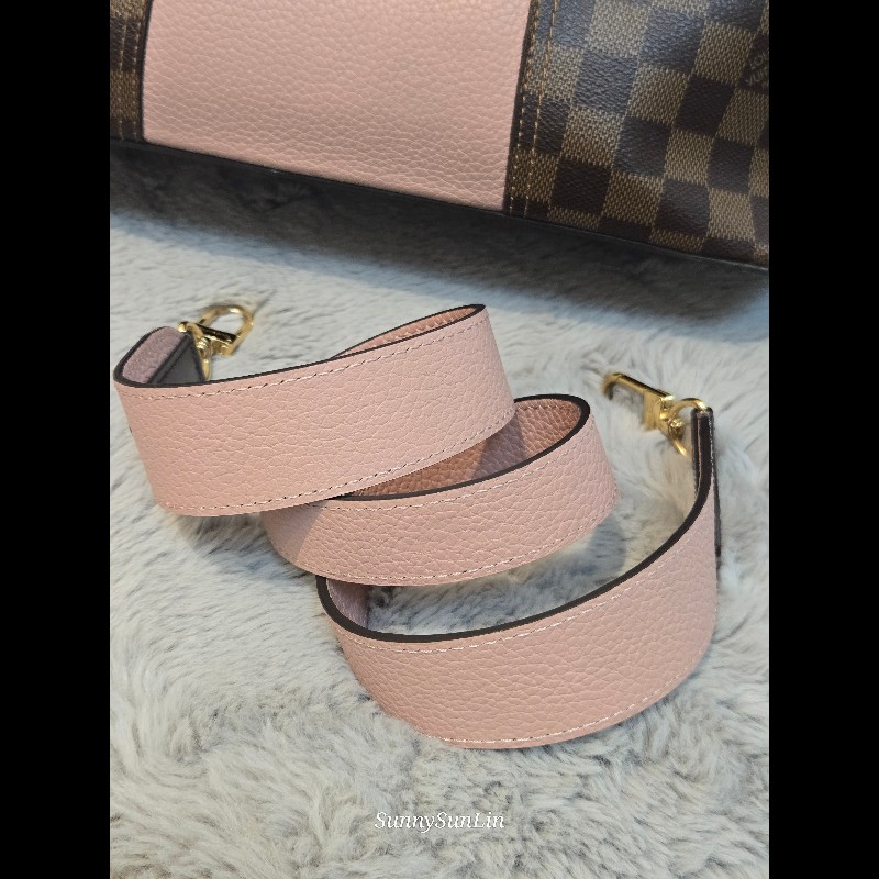 Louis Vuitton  LV Jersey 粉色拼棋盤格 肩背包 斜背包 手提包 托特包 媽媽包-39