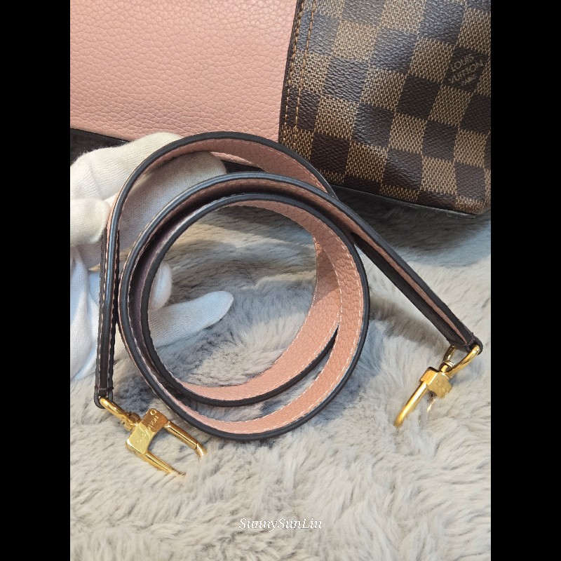 Louis Vuitton  LV Jersey 粉色拼棋盤格 肩背包 斜背包 手提包 托特包 媽媽包-40
