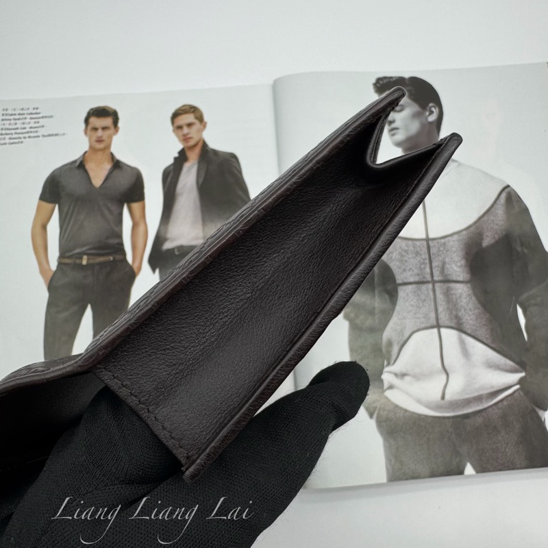 GUCCI Guccissima 經典GG壓紋深咖啡色扣式長夾-8