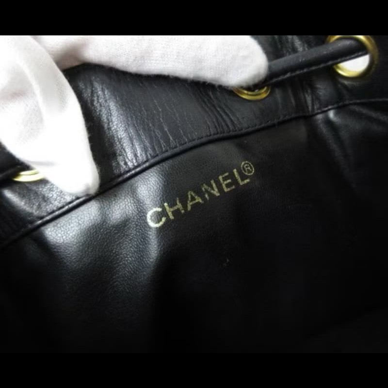 【LA LUNE】絕版中古包 Chanel古董黑色水桶包 側背包 單肩包 斜背包 二手包-6