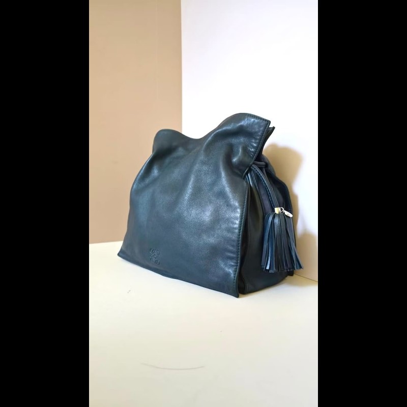 【LA LUNE】絕版古董包 Loewe Flamenco 流蘇中古包 單肩包 皮革包 斜背復古二手包-3