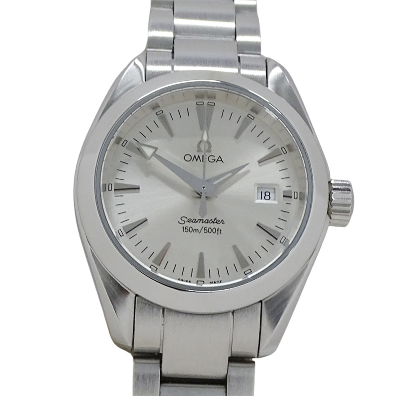 歐米茄海馬系列Aqua Terra 2577.30女錶，附日期顯示，150公尺防水，石英機芯，不鏽鋼錶殼，銀色，拋光處理-1