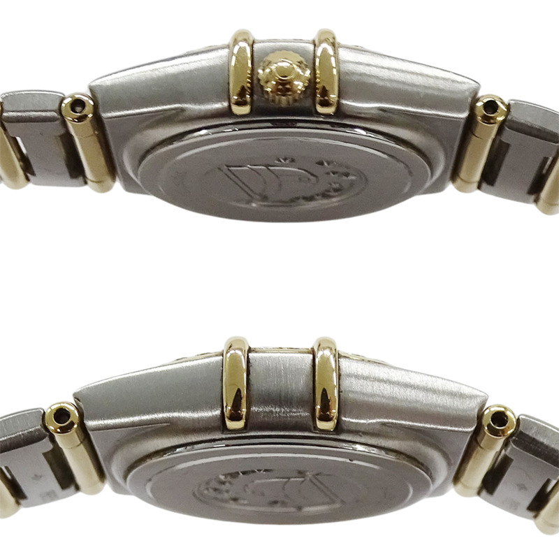 歐米茄星座系列迷你1267.75女錶，12顆鑽石錶圈，石英機芯，不鏽鋼錶殼，黃金錶帶，拋光處理-2