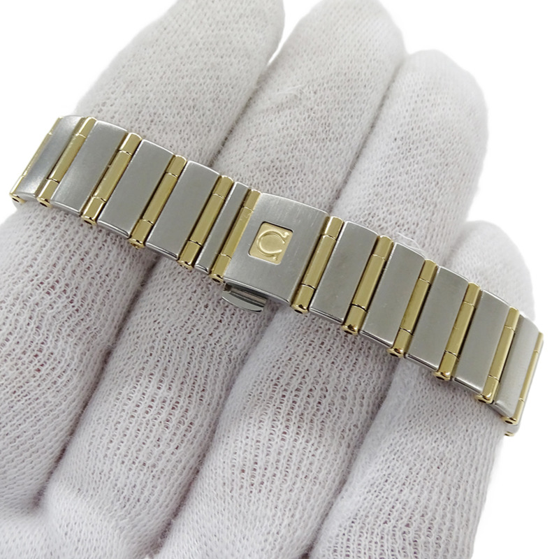 歐米茄星座系列迷你1267.75女錶，12顆鑽石錶圈，石英機芯，不鏽鋼錶殼，黃金錶帶，拋光處理-5