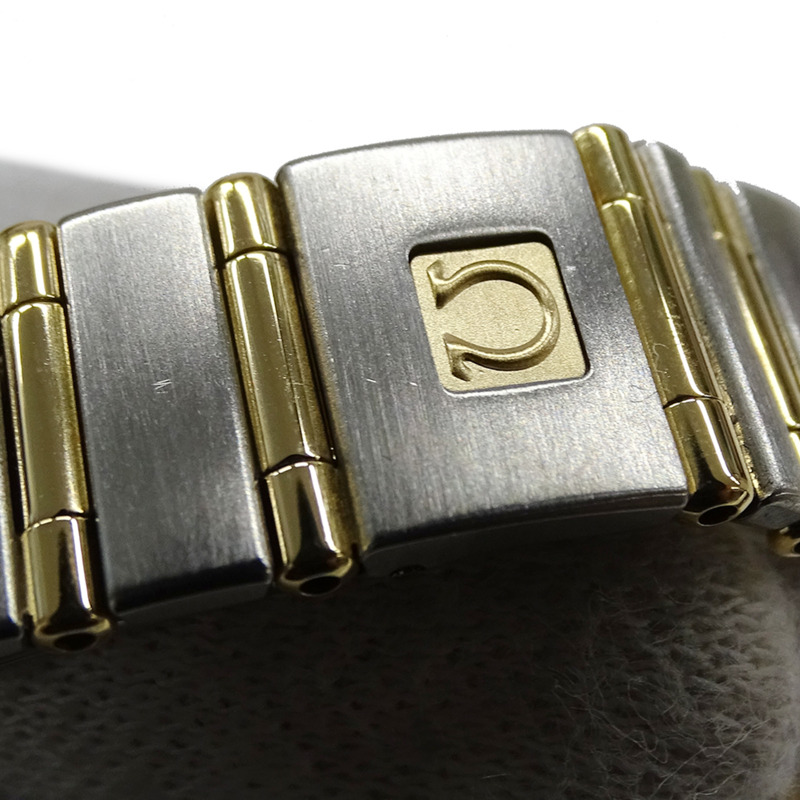 歐米茄星座系列迷你1267.75女錶，12顆鑽石錶圈，石英機芯，不鏽鋼錶殼，黃金錶帶，拋光處理-8