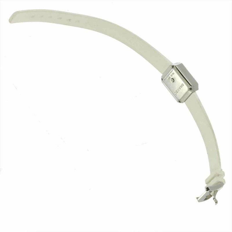 香奈兒 Premiere H2433 鑲鑽錶圈女錶，鑲嵌 4 顆鑽石，白色錶殼，橡膠錶帶，石英機芯-3