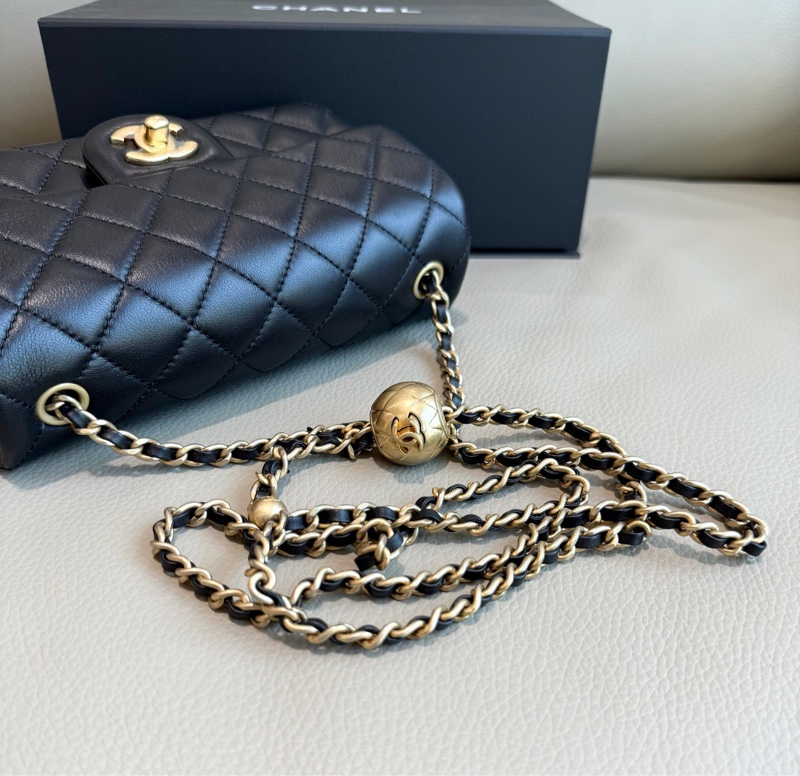 「M.Y精品」「全新」小香 23K金球20 coco20 大mini 金釦 cf20送禮🉑 台灣購證發票正本-8