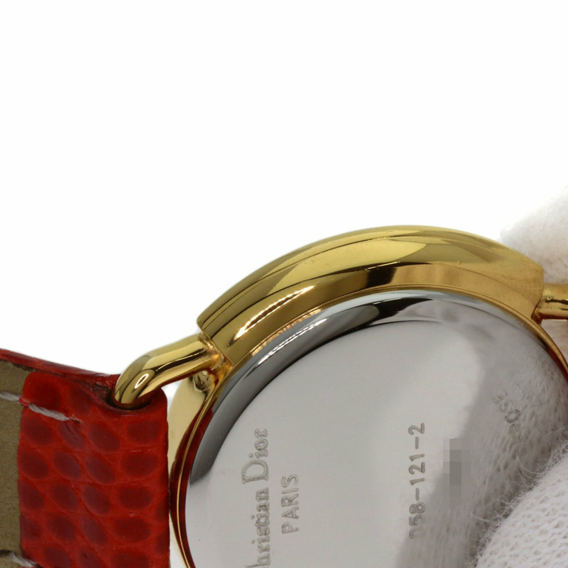 Christian Dior D58-121-2 女士圓形錶盤不鏽鋼皮革腕錶-17
