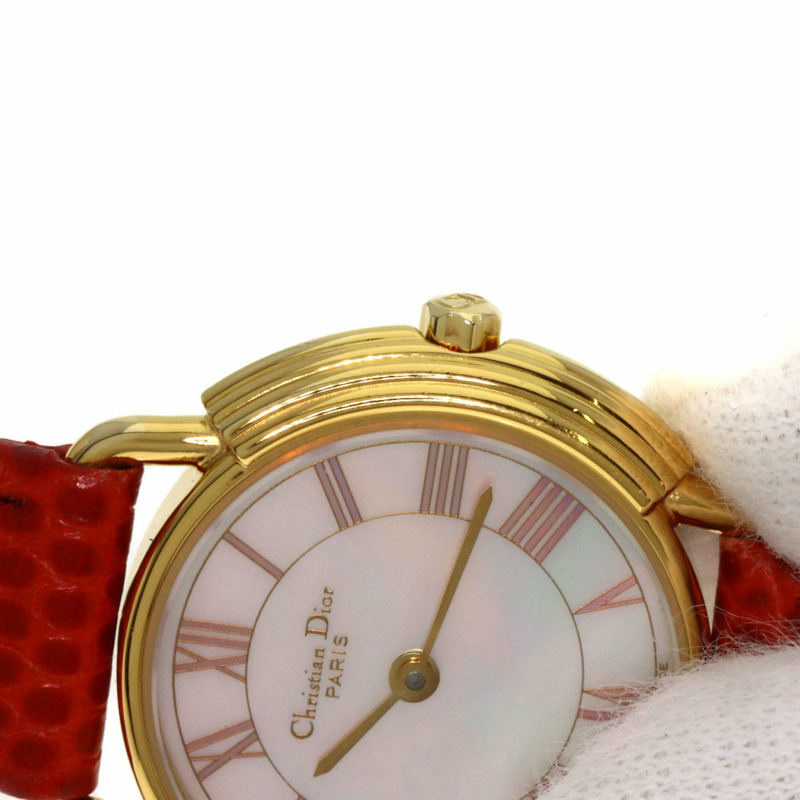 Christian Dior D58-121-2 女士圓形錶盤不鏽鋼皮革腕錶-18