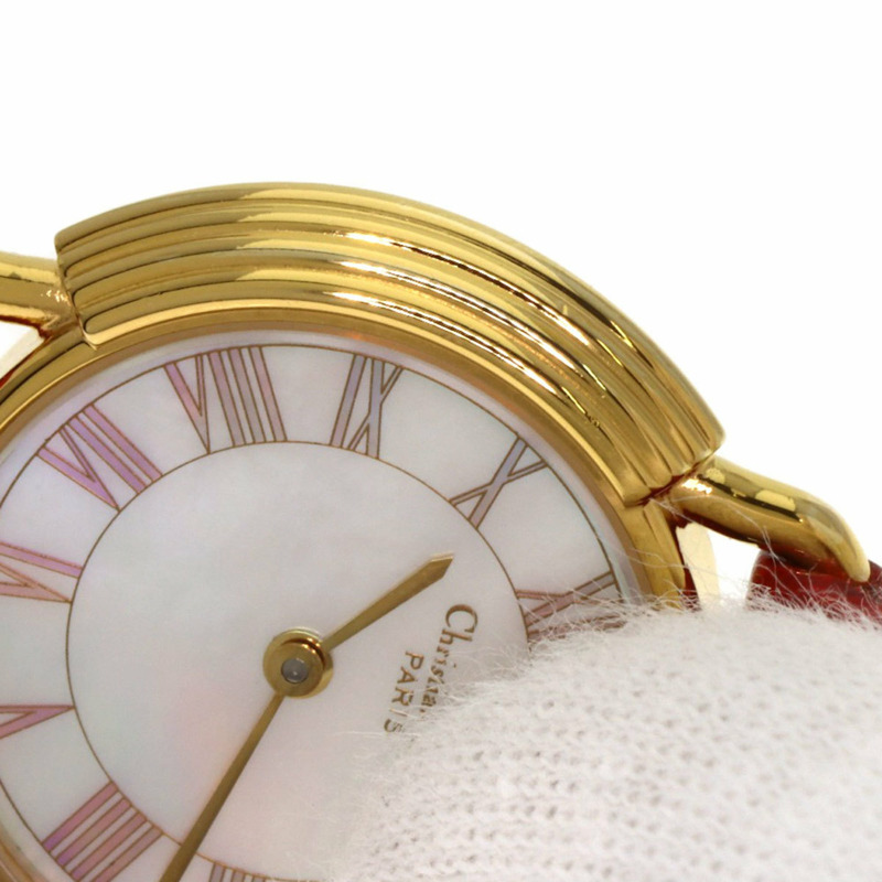 Christian Dior D58-121-2 女士圓形錶盤不鏽鋼皮革腕錶-19