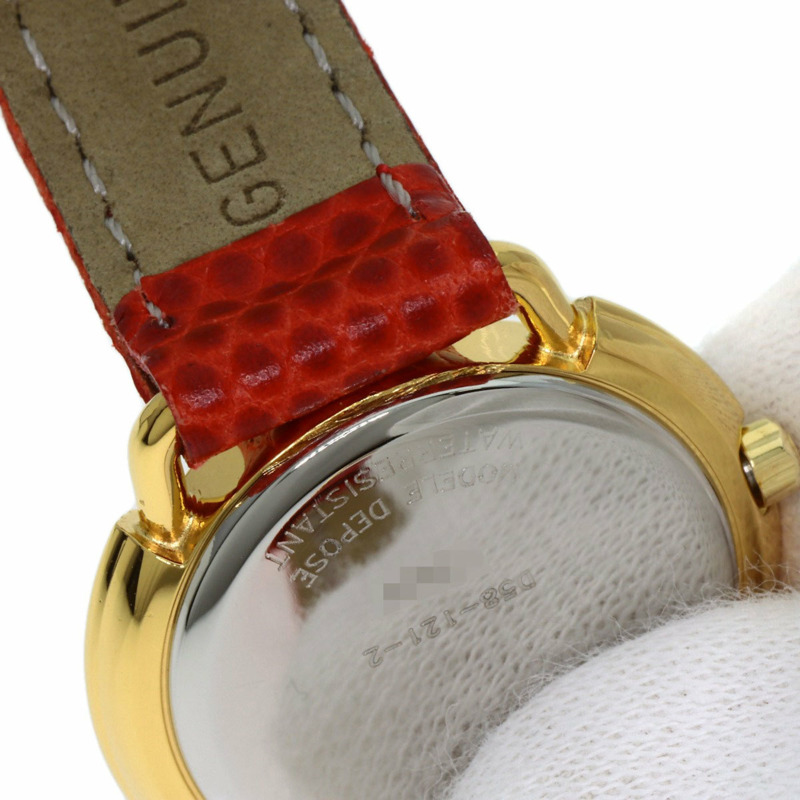 Christian Dior D58-121-2 女士圓形錶盤不鏽鋼皮革腕錶-21