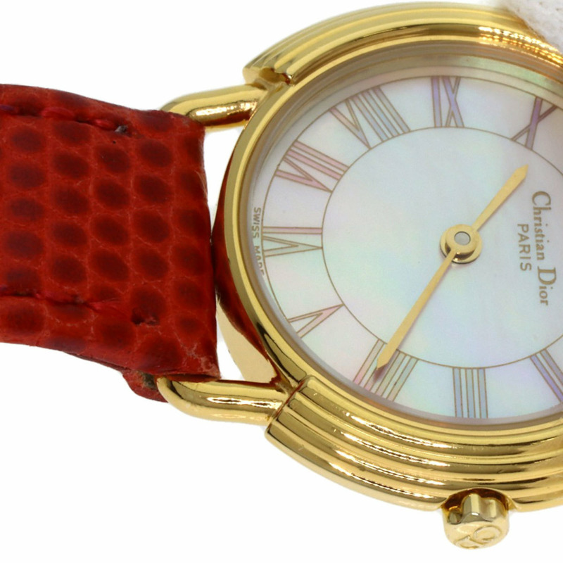 Christian Dior D58-121-2 女士圓形錶盤不鏽鋼皮革腕錶-23