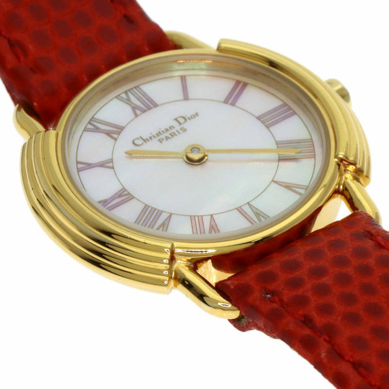 Christian Dior D58-121-2 女士圓形錶盤不鏽鋼皮革腕錶-24