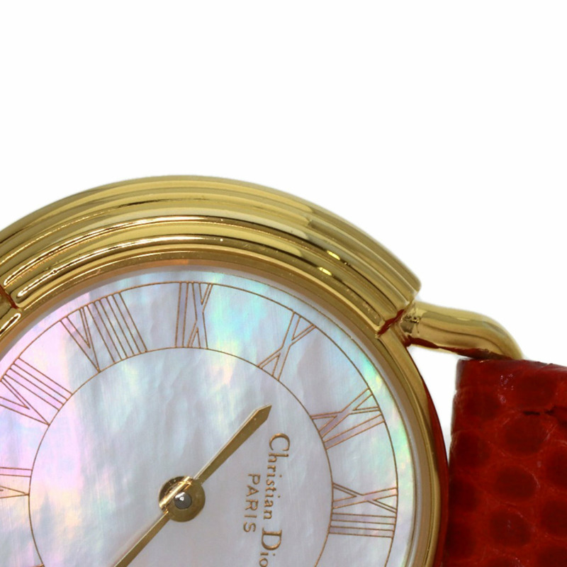 Christian Dior D58-121-2 女士圓形錶盤不鏽鋼皮革腕錶-25