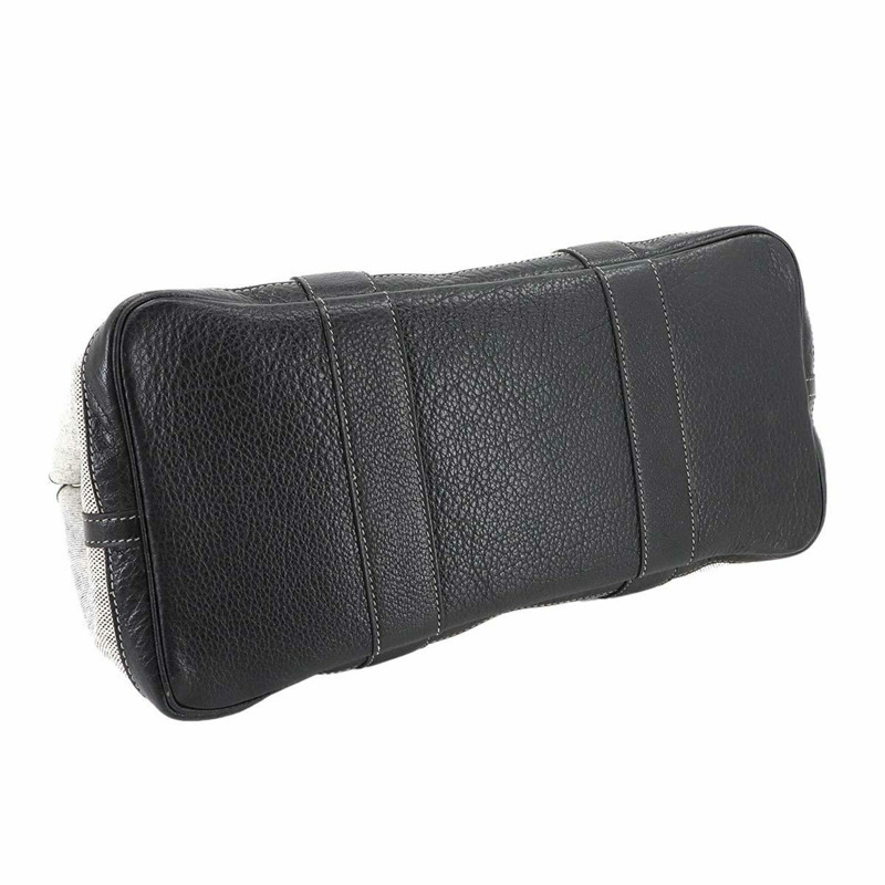 愛馬仕 (Hermes) Garden Party PM 手提包，採用 Toile H 皮革（黑色和灰色），飾有 G 字樣-3