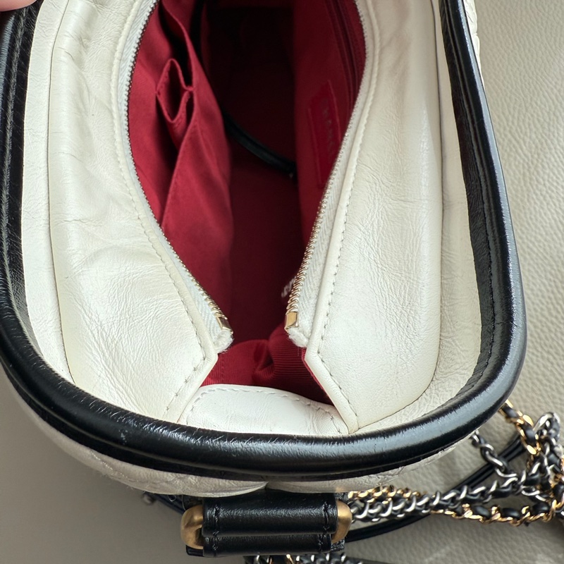 「M.Y精品」 Chanel 小香 白熊貓流浪包 中號 拼色鏈帶流浪包-12