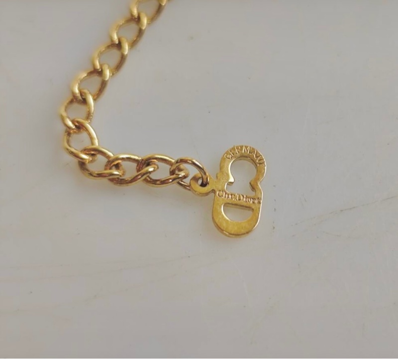 Christian Dior 經典金色CD愛心麻花邊項鍊   極美稀有款✨-4