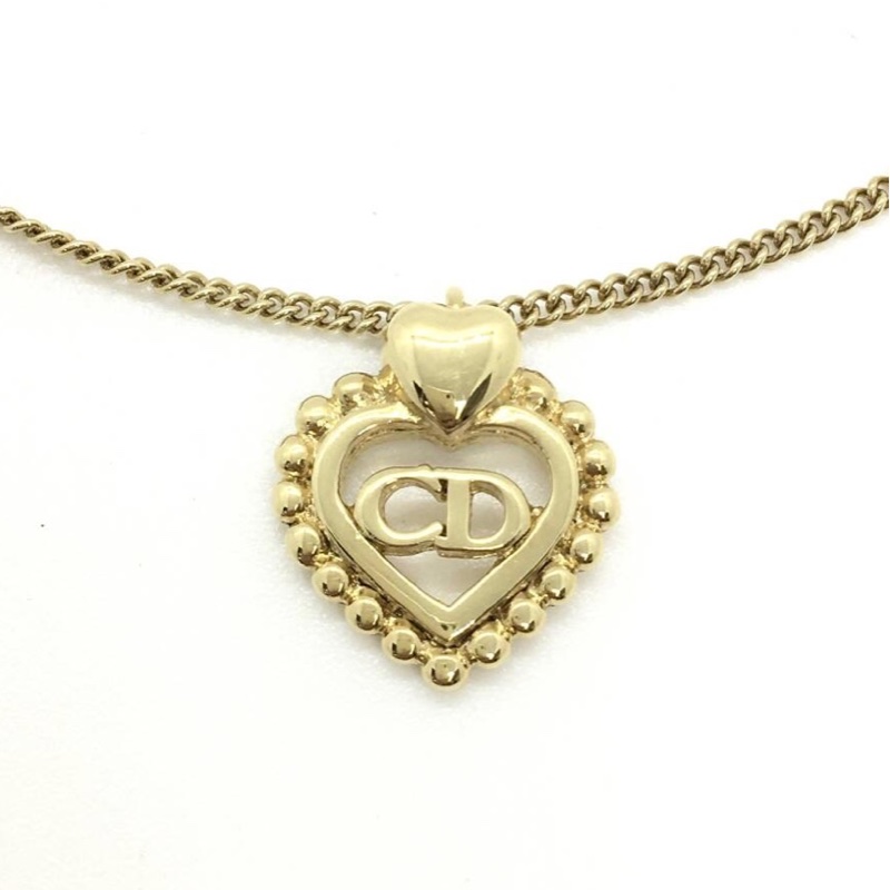 Christian Dior 經典金色CD愛心麻花邊項鍊   極美稀有款✨-6