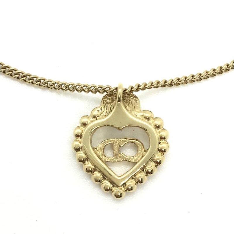 Christian Dior 經典金色CD愛心麻花邊項鍊   極美稀有款✨-7