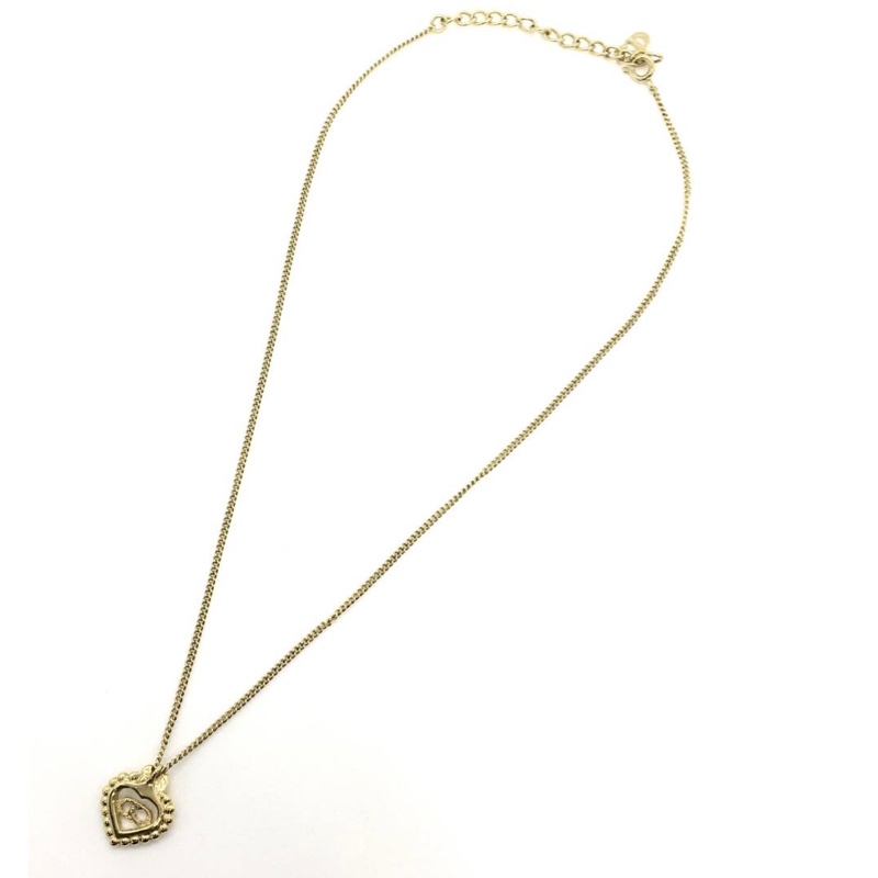 Christian Dior 經典金色CD愛心麻花邊項鍊   極美稀有款✨-10