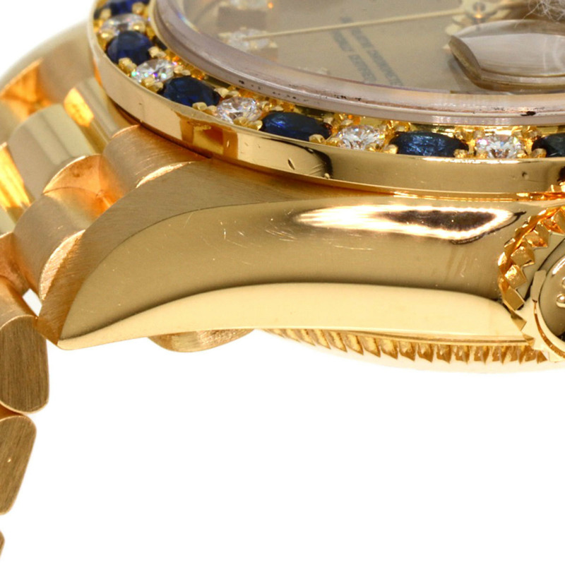 勞力士 69198SA Datejust 藍寶石鑽石腕錶，18K黃金錶殼，鑲嵌鑽石和藍寶石，女士款-12
