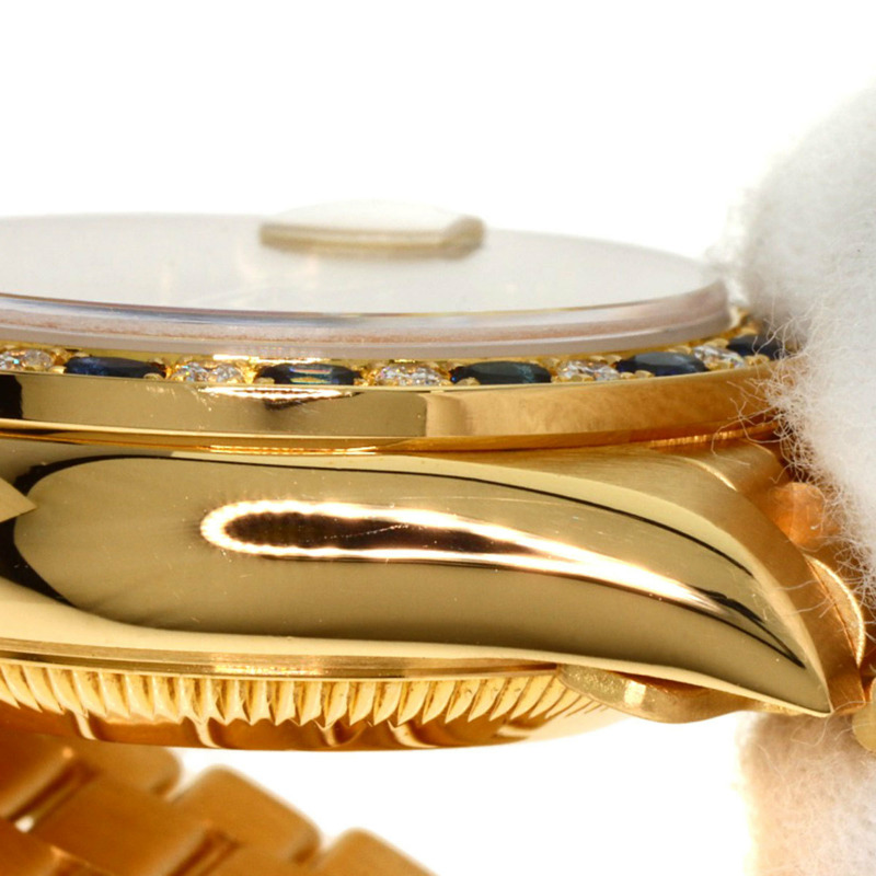 勞力士 69198SA Datejust 藍寶石鑽石腕錶，18K黃金錶殼，鑲嵌鑽石和藍寶石，女士款-14