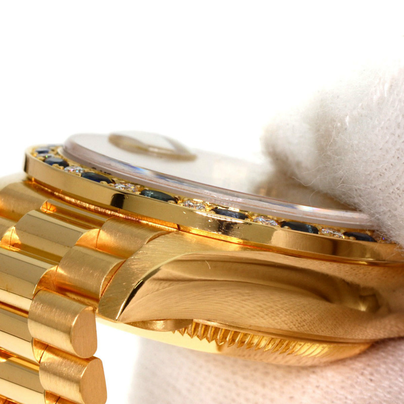 勞力士 69198SA Datejust 藍寶石鑽石腕錶，18K黃金錶殼，鑲嵌鑽石和藍寶石，女士款-16