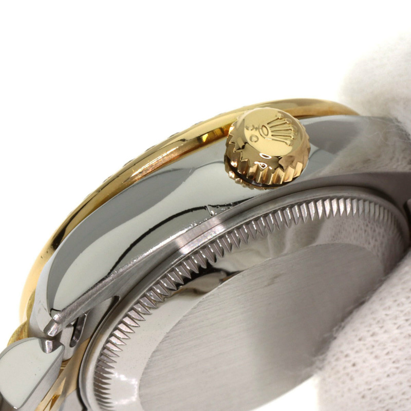 勞力士 179383G Datejust 女士腕錶，錶圈鑲嵌 10 顆鑽石，錶鏡採用金質，不鏽鋼錶殼，18K 黃金錶殼。-12
