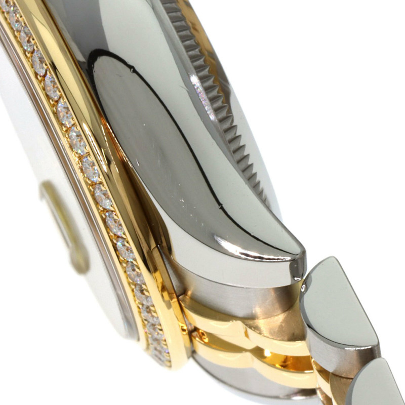 勞力士 179383G Datejust 女士腕錶，錶圈鑲嵌 10 顆鑽石，錶鏡採用金質，不鏽鋼錶殼，18K 黃金錶殼。-14