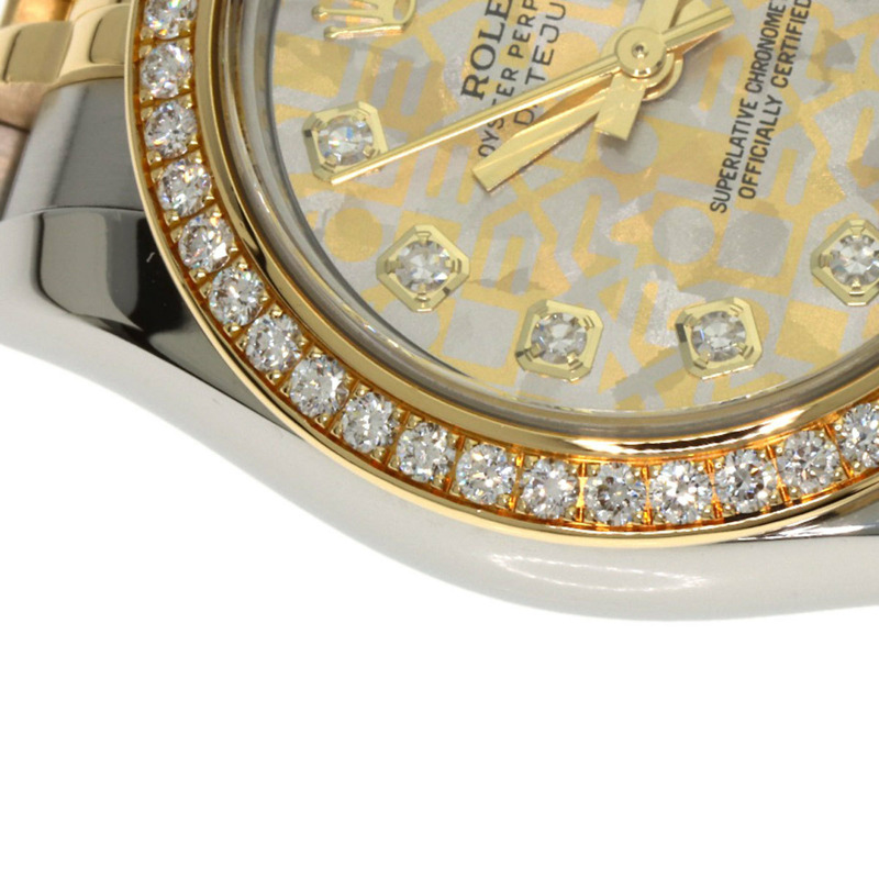 勞力士 179383G Datejust 女士腕錶，錶圈鑲嵌 10 顆鑽石，錶鏡採用金質，不鏽鋼錶殼，18K 黃金錶殼。-23
