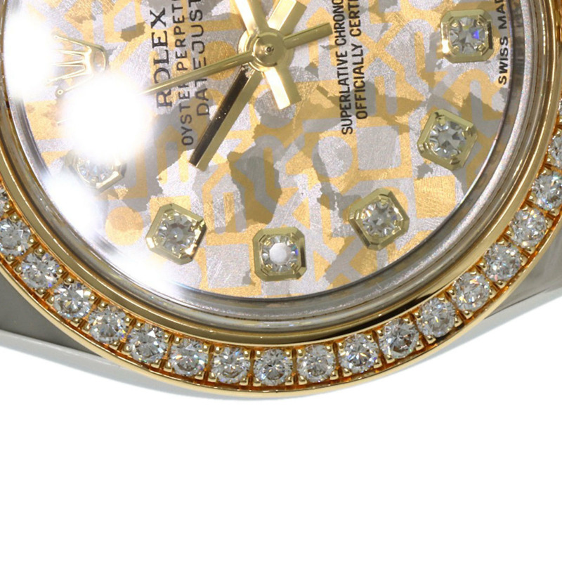 勞力士 179383G Datejust 女士腕錶，錶圈鑲嵌 10 顆鑽石，錶鏡採用金質，不鏽鋼錶殼，18K 黃金錶殼。-25