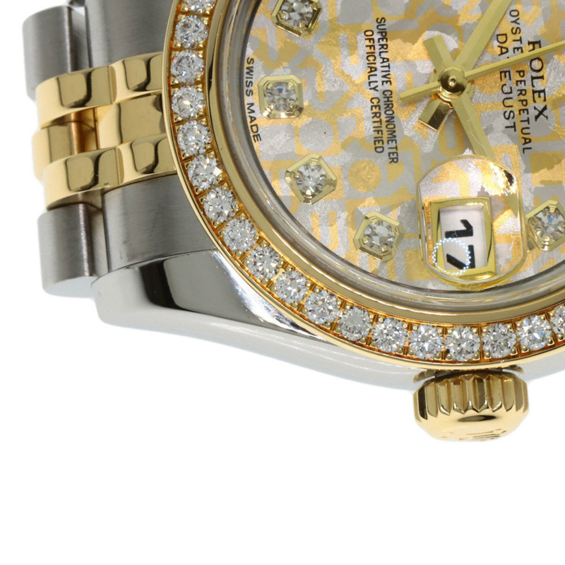 勞力士 179383G Datejust 女士腕錶，錶圈鑲嵌 10 顆鑽石，錶鏡採用金質，不鏽鋼錶殼，18K 黃金錶殼。-26