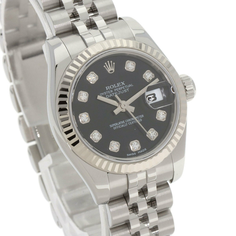 勞力士 179174G Datejust 10P 鑲鑽女錶，精鋼/18K 白金錶殼-3