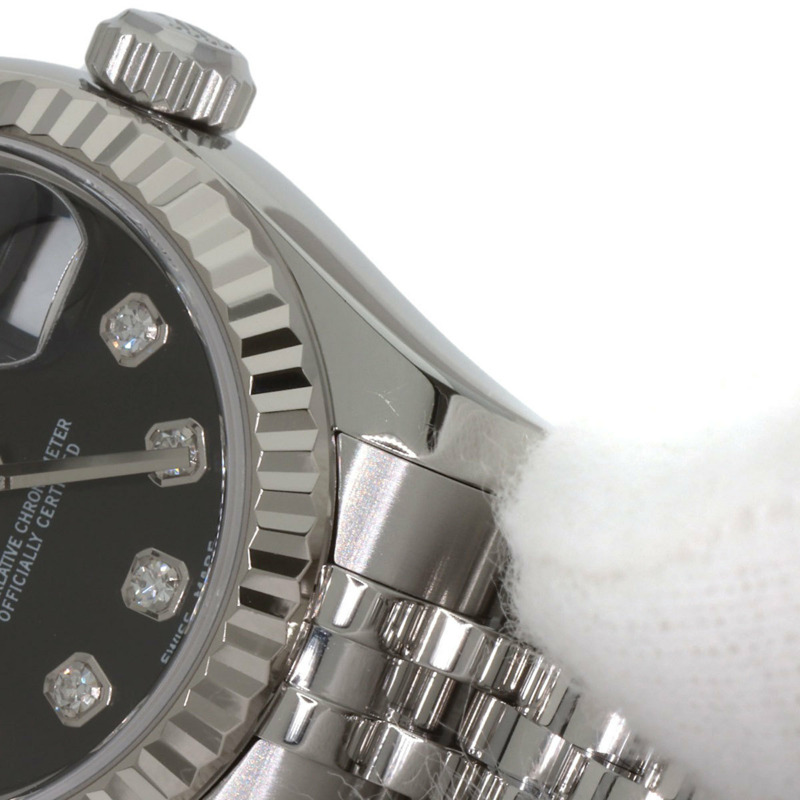 勞力士 179174G Datejust 10P 鑲鑽女錶，精鋼/18K 白金錶殼-15