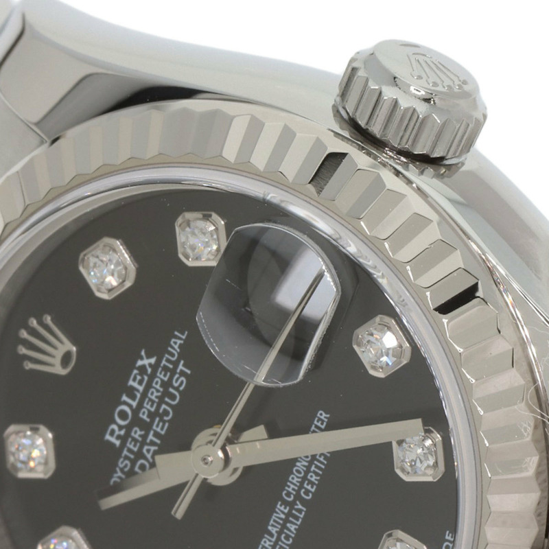 勞力士 179174G Datejust 10P 鑲鑽女錶，精鋼/18K 白金錶殼-24