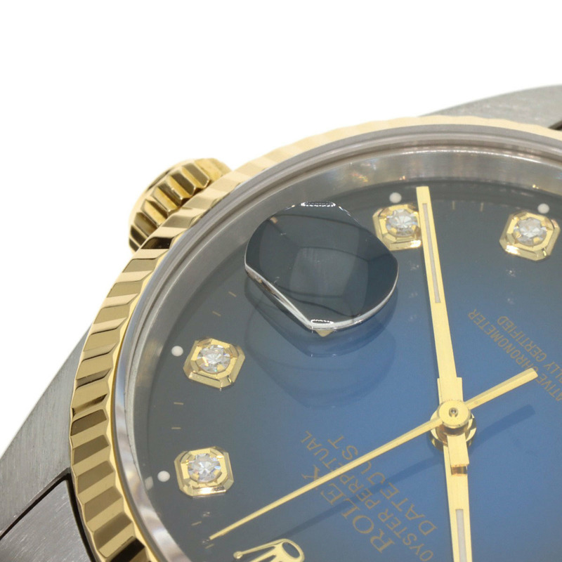 勞力士 16233G Datejust 10P 鑲鑽藍色漸變不鏽鋼腕錶，SSx18KYG，18KYG，男士-21