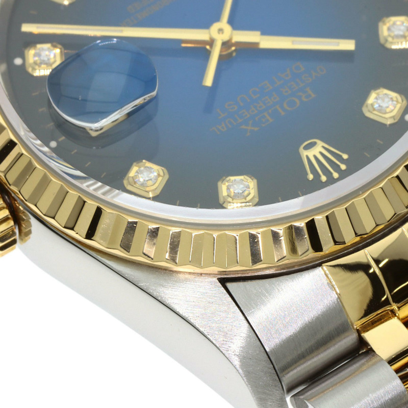 勞力士 16233G Datejust 10P 鑲鑽藍色漸變不鏽鋼腕錶，SSx18KYG，18KYG，男士-22