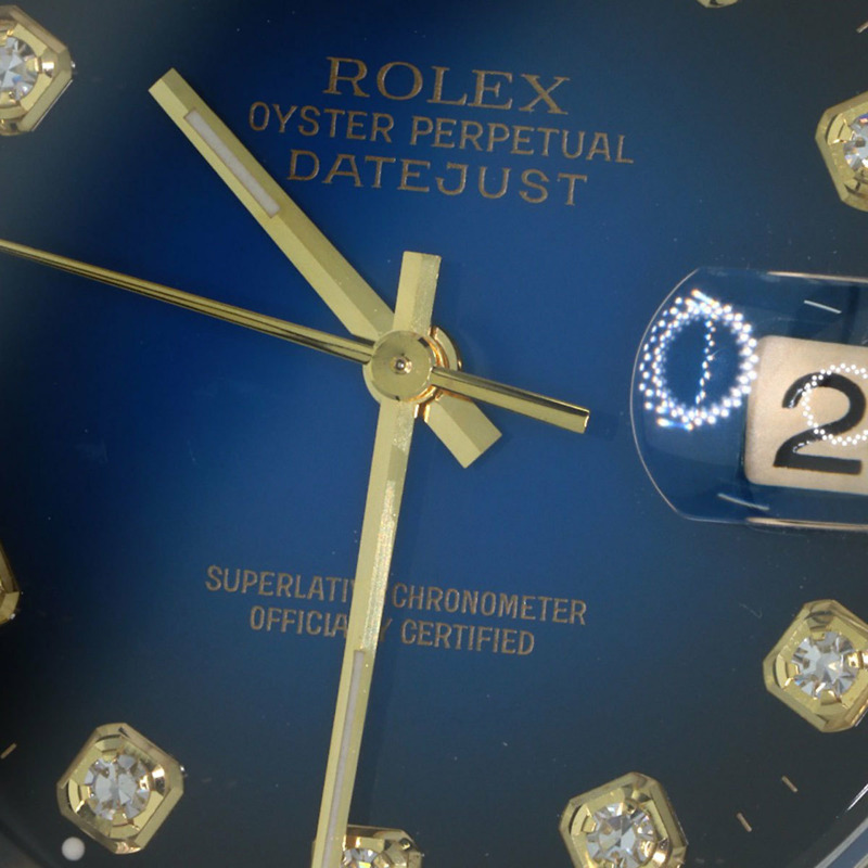 勞力士 16233G Datejust 10P 鑲鑽藍色漸變不鏽鋼腕錶，SSx18KYG，18KYG，男士-29