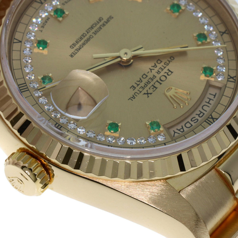 勞力士 18238LE 星期日曆型祖母綠鑲鑽腕錶，18K黃金（18KYG）男士款-19