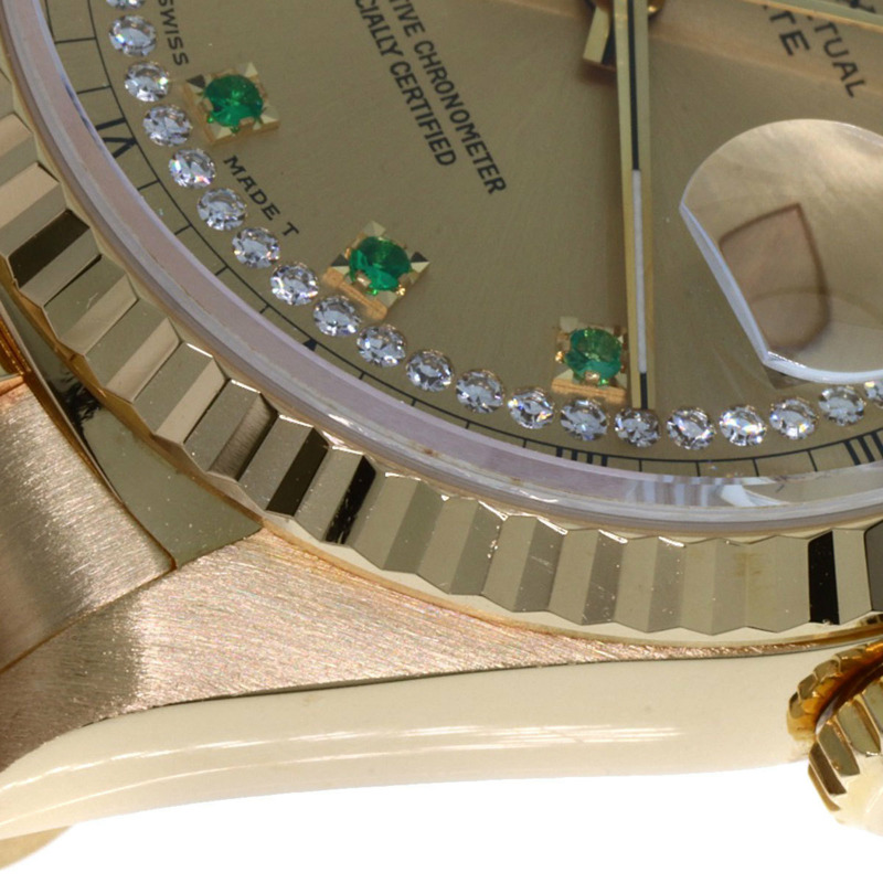 勞力士 18238LE 星期日曆型祖母綠鑲鑽腕錶，18K黃金（18KYG）男士款-20