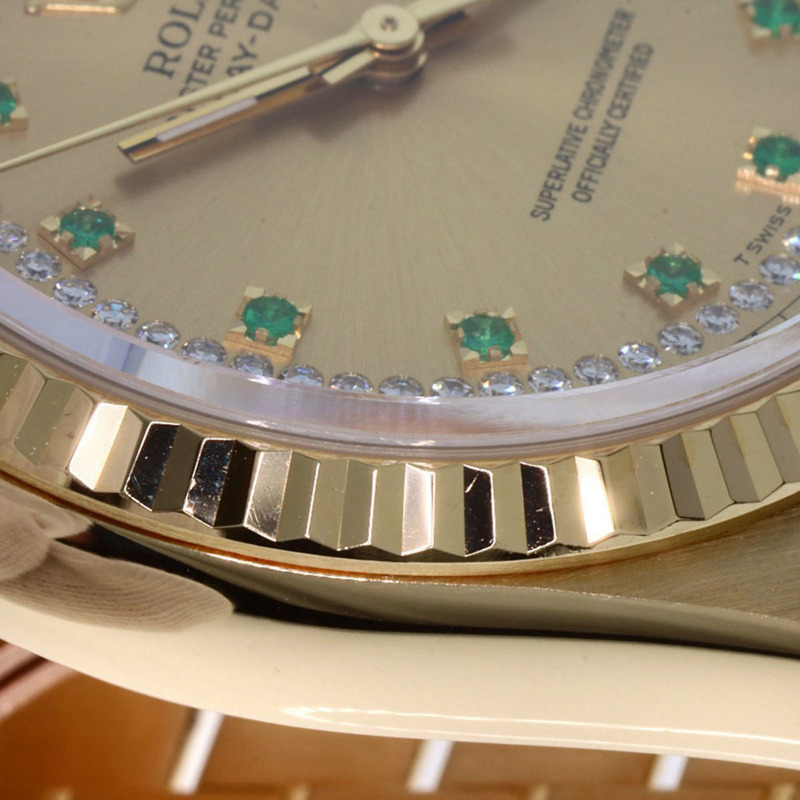 勞力士 18238LE 星期日曆型祖母綠鑲鑽腕錶，18K黃金（18KYG）男士款-22