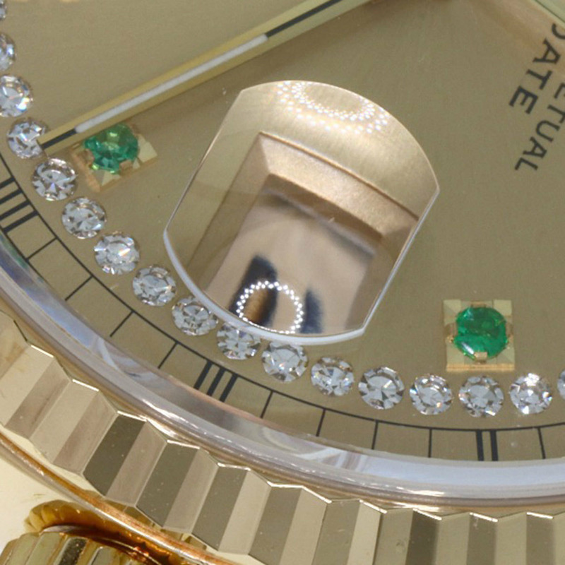 勞力士 18238LE 星期日曆型祖母綠鑲鑽腕錶，18K黃金（18KYG）男士款-23