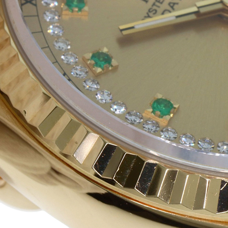 勞力士 18238LE 星期日曆型祖母綠鑲鑽腕錶，18K黃金（18KYG）男士款-25