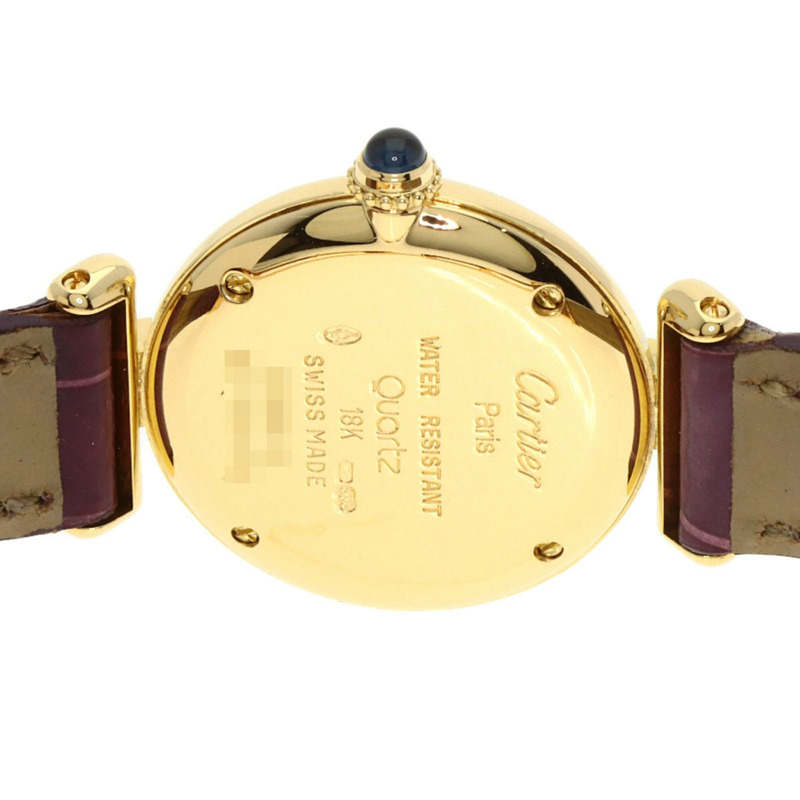 卡地亞 Must Corise 女士腕錶 W15051A8，18K 黃金錶殼，皮革錶帶-6