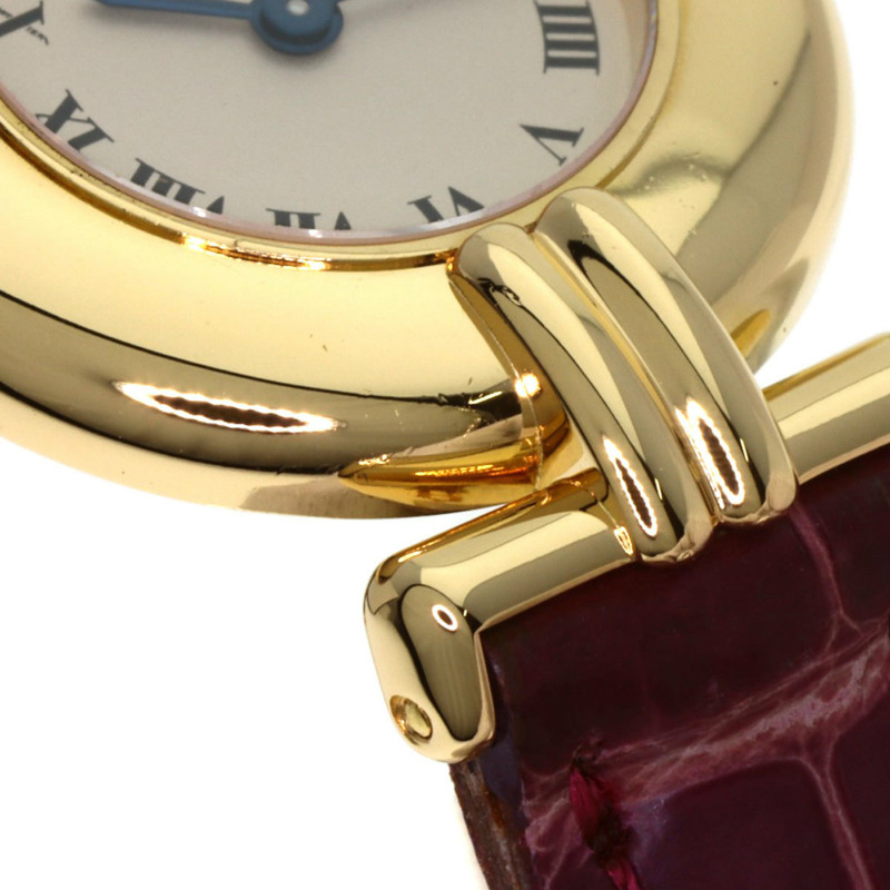 卡地亞 Must Corise 女士腕錶 W15051A8，18K 黃金錶殼，皮革錶帶-16